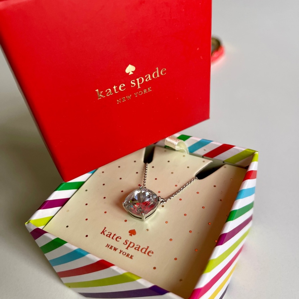 Kate Spade Silver Necklace with Sparkling Gem